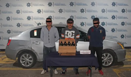 Detienen a tres hombres por robo a repartidor de cervezas