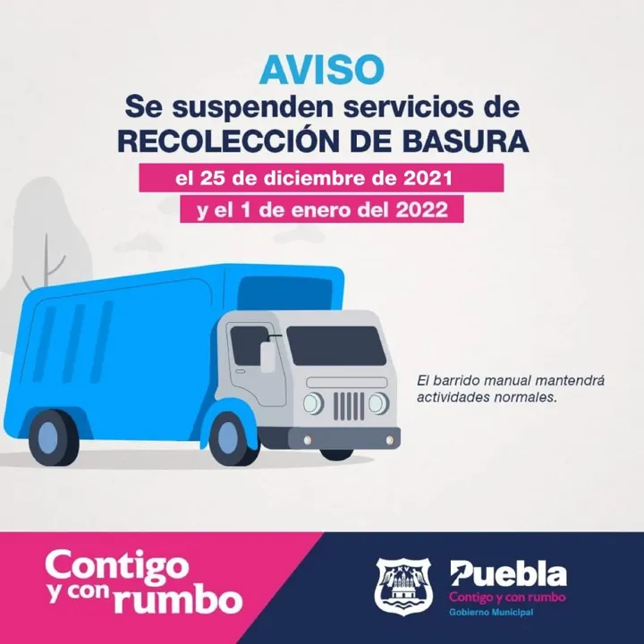 Anuncia ayuntamiento suspensión de servicios por navidad y fin de año