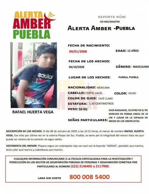 FGE activa Alerta Amber para localizar a menor de edad