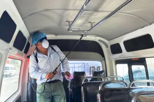 Supervisa SMT que transporte público de Tepeaca cumpla con la sana distancia