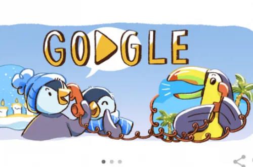 Google se adelanta y lanza ‘doodle’ navideño y de Año Nuevo