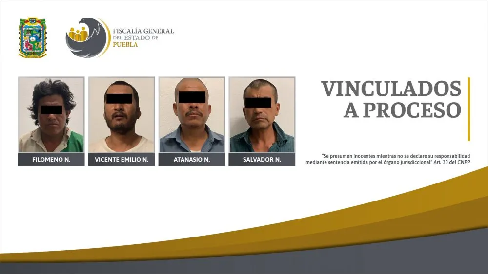 La Fiscalía de Puebla obtuvo la vinculación a proceso de los cuatro hombres detenidos por delitos contra la salud.
