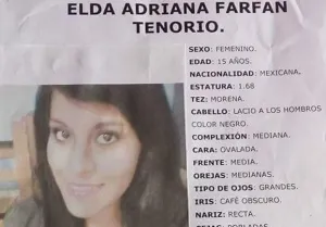 Reportan desaparición de otra joven: Adriana Farfán Tenorio