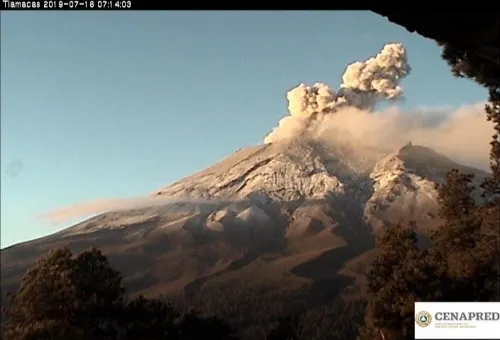 Actividad del Popocatépetl prevista en el semáforo de alerta volcánica Amarillo Fase Dos