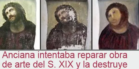 Anciana intentaba reparar obra de arte del Siglo XIX y la destruye