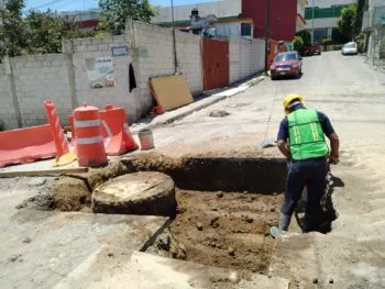 Agua de Puebla rehabilita el colector sanitario en la avenida Osa Mayor
