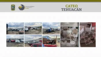 Aseguran en domicilio de Tehuacán cristal, mariguana y más de 10 vehículos con reporte de robo