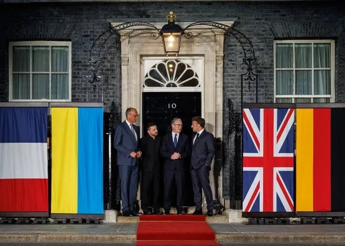 Zelenski Starmer, Macron y Merz