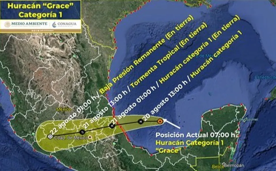 “Grace” se convierte a huracán categoría 1; avanza hacia  Veracruz 