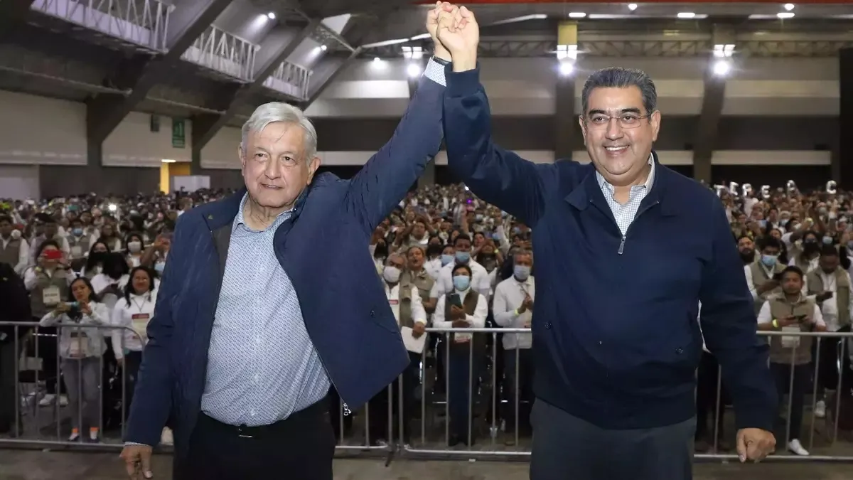 AMLO y Sergio Salomón Céspedes