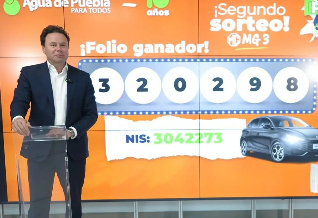 Agua de Puebla anuncia al ganador del segundo sorteo del Pago Anual Anticipado 2025
