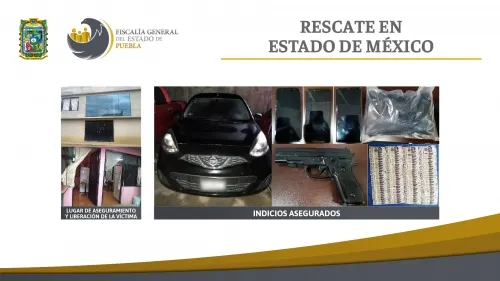 En EdoMex, FGE Puebla rescató a un varón y detuvo a cuatro personas