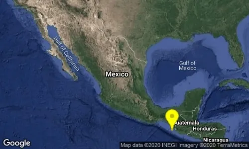 Se registra sismo de magnitud 5.2 con epicentro en suroeste de Tapachula, Chiapas