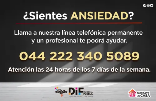 Activan línea telefónica permanente para la atención de ansiedad