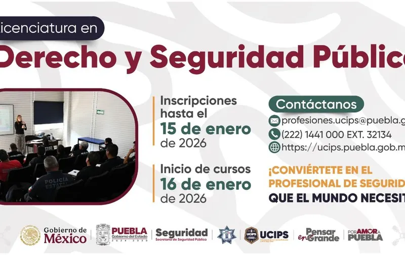 Convoca UCIPS a policías para cursar licenciatura en Seguridad Pública y Derecho