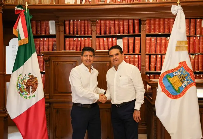 Eduardo Rivera Pérez, presidente municipal de Puebla y Silvano Aureles, exgobernador de Michoacán