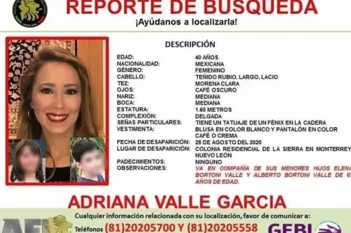 Desaparece mujer con sus dos hijos de 7 años de edad
