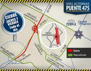 Ayuntamiento programa cierres viales en puente 475