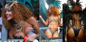 Rihanna en su natal Barbados en el mayor carnaval de la isla caribeña
