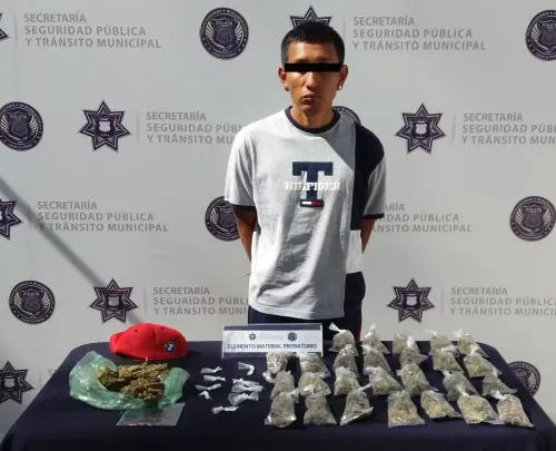 Detiene Seguridad Pública Municipal a probable narcomenudista