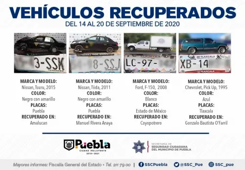 Remitió policía municipal de Puebla 26 vehículos ante el agente del Ministerio Público