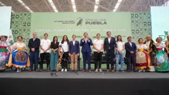 Alejandro Armenta y Pepe Chedraui presentan la Copa del Mundo de Tiro con Arco Puebla 2026