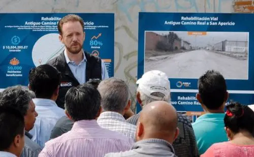 Luis Banck y vecinos supervisan avance de rehabilitación del Antiguo Camino Real a San Aparicio
