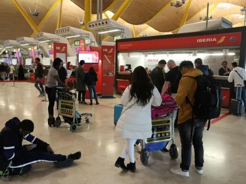 Caos en aeropuerto de Madrid por presencia de drones