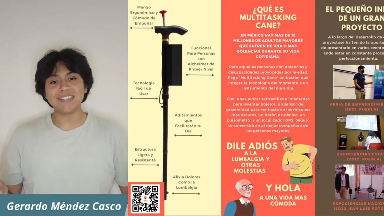 Joven de Atlixco creó un bastón inteligente