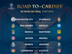 Así se jugarán los octavos de la Champions League