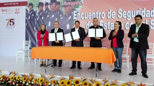 Firman convenio de colaboración SNTE 51 y Seguridad Pública