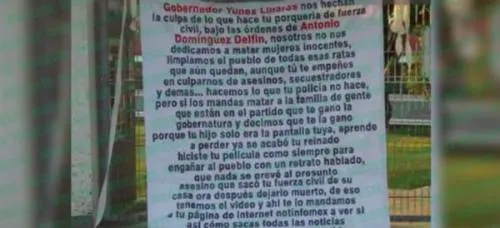 “Cártel Jalisco” coloca mantas en Veracruz para deslindarse del asesinato de Valeria