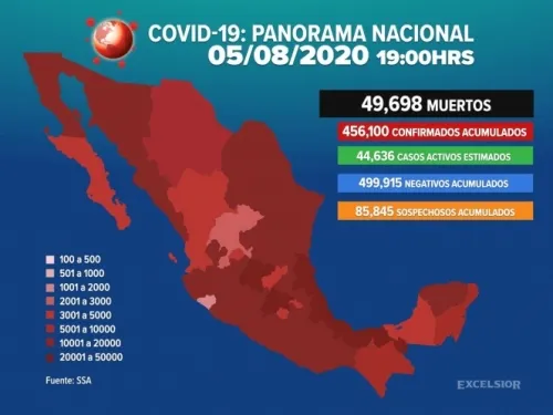 Sube a 49 mil 698 número de muertos por coronavirus en México