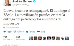 AMLO convoca a concentración el domingo en el zócalo