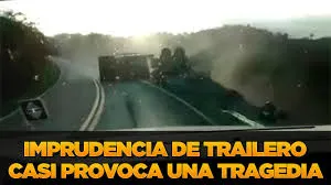VIDEO: Un tráiler, a milímetros de causar una tragedia