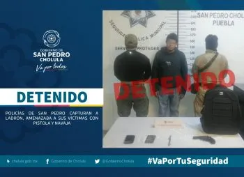 Policías de San Pedro Cholula capturan a ladrón
