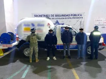 Detienen SSP y Semar a tres presuntos ladrones de combustible en operativo en Puebla