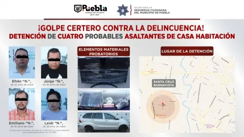 Detienen a cuatro probables asaltantes de casa habitación