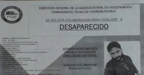 Piden ayuda para localizar a Gerardo Reyes Bautista