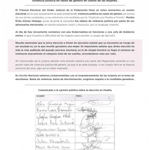 Senadoras del PAN respaldaron a MEA y exigieron al TEPJF respeto a su triunfo