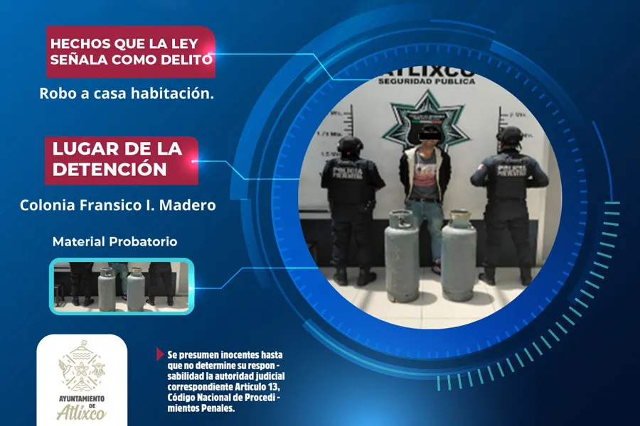Detenido Robo A Casa Habitacion Atlixco
