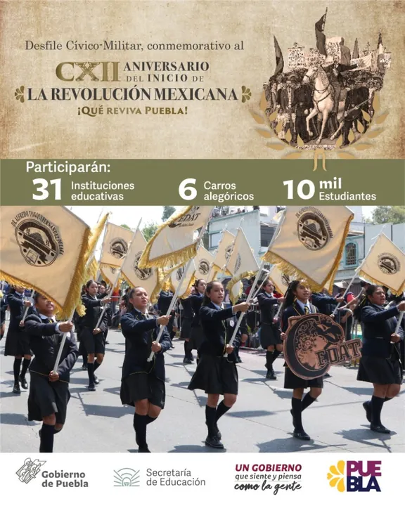 Participarán escuelas poblanas en Desfile Cívico-Militar del 20 de noviembre: SEP