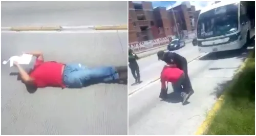 Lo infraccionan por circular sin licencia y bloquea el carril del RUTA