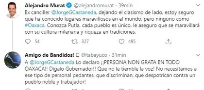 Twitts Murat (Foto: Twitter@alejandromurat)