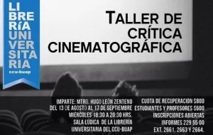 Librería CCU BUAP invita al Curso de Crítica Cinematográfica