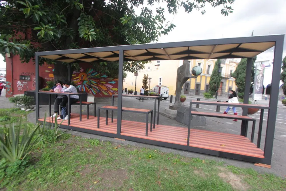 Darán mantenimiento a los parklets del Centro Histórico de Puebla