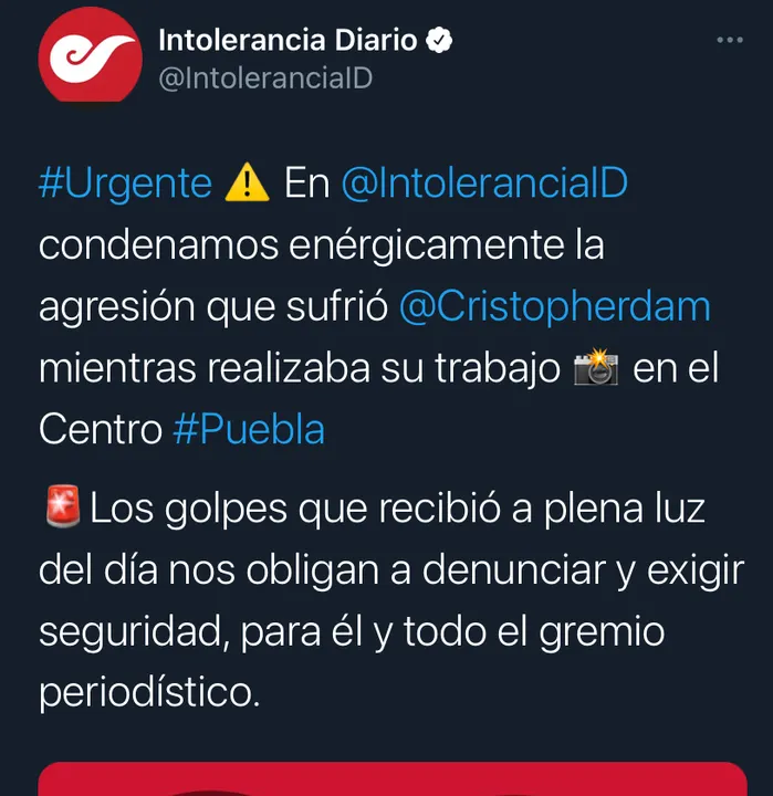 Fotoperiodista de Intolerancia Diario es agredido en el Centro Histórico