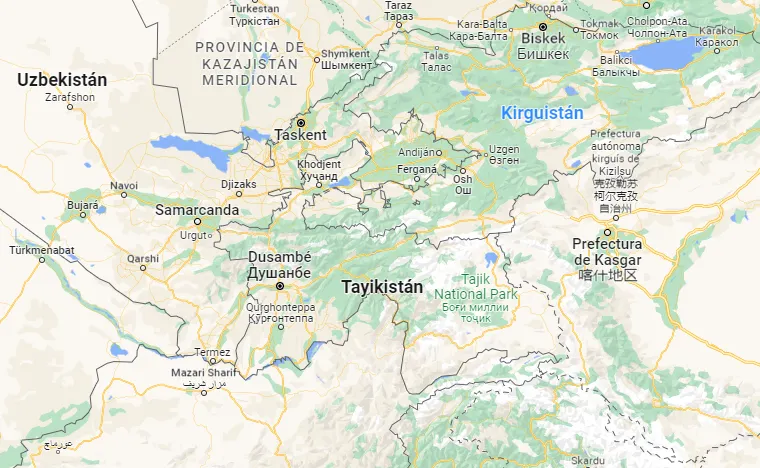mapa Tayikistán