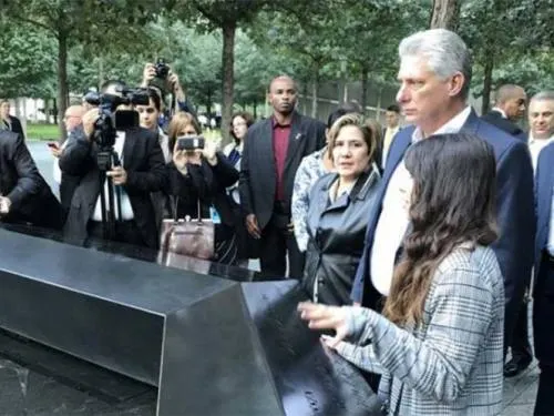 Presidente de Cuba visita zona cero en Nueva York