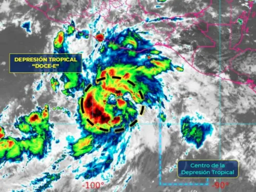 Prevén lluvias intensas en Chiapas, Oaxaca y Veracruz por depresión tropical Doce-E